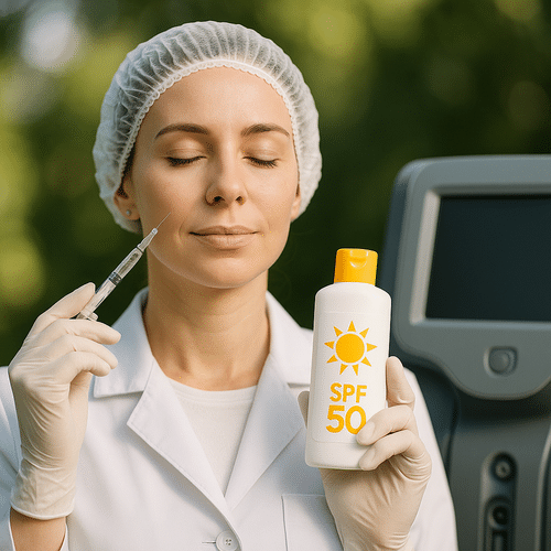 alt_text : Un professionnel de santé incarne sérénité et innovation, entre nature et technologie high-tech.