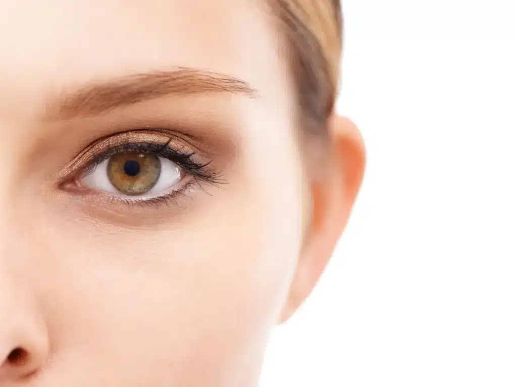 Gros plan sur l'œil et le contour de l'œil d'une femme