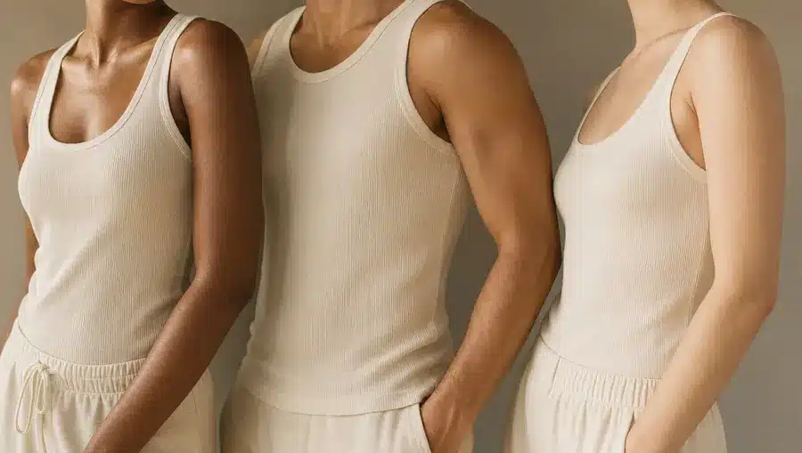 Trois personnes aux couleurs de peau différentes, à la peau lisse et sans poils